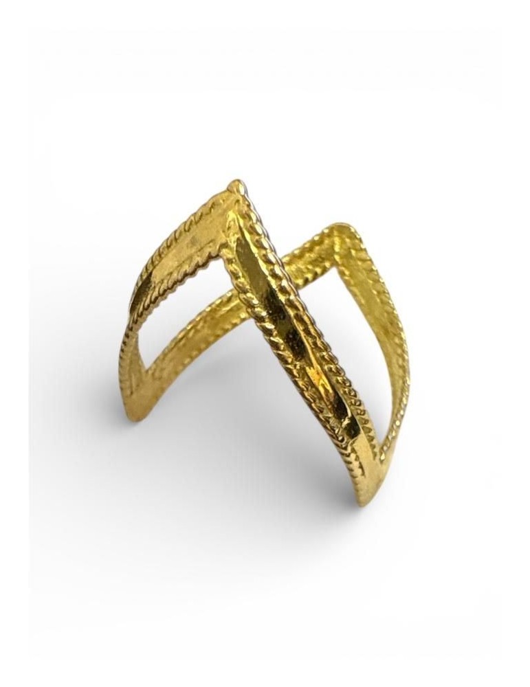 Bague Africaine ciselée sur les cotés or jaune 750/1000
