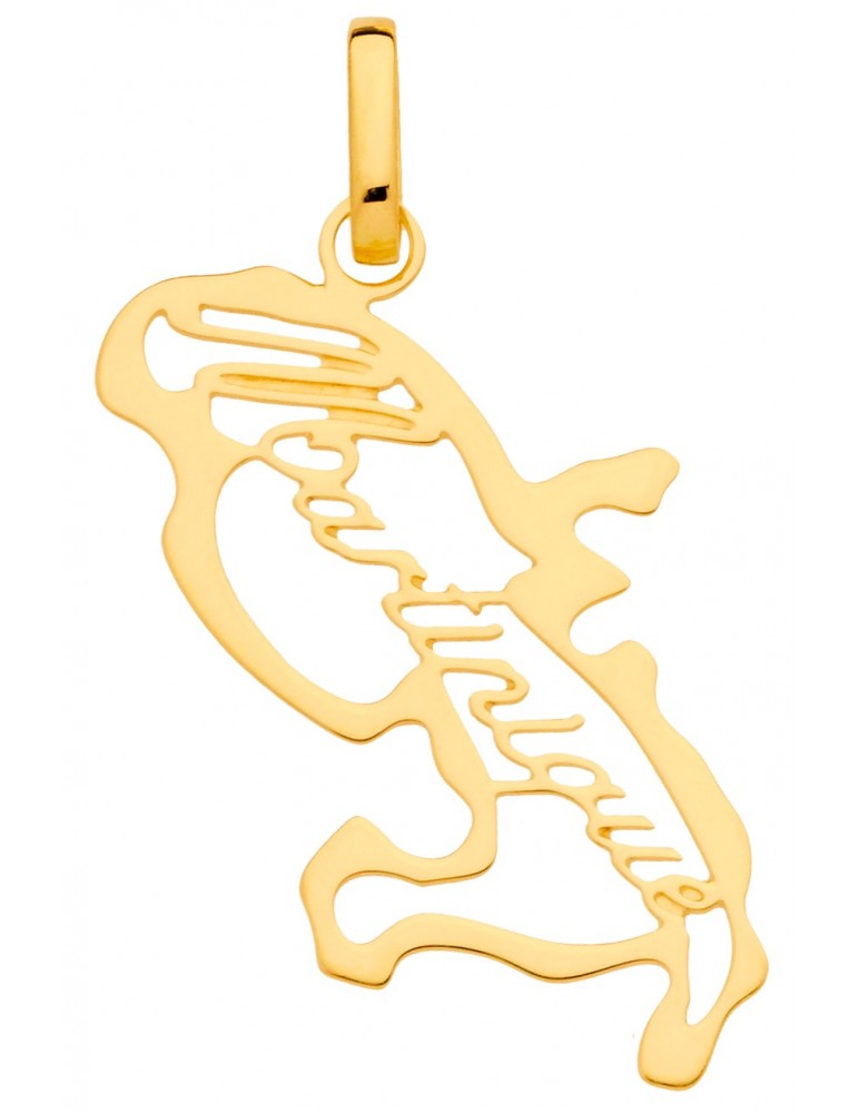 MÉDAILLE CARTE MARTINIQUE AJOURÉ OR 750/1000