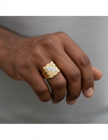 Chavalière or 750/1000 carte Martinique bicolore