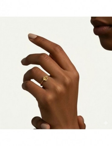 Bague Hibiscus réglable or 750/1000