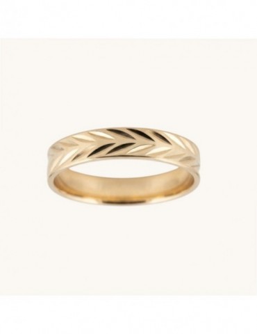 Alliance ciselé or jaune 750/1000