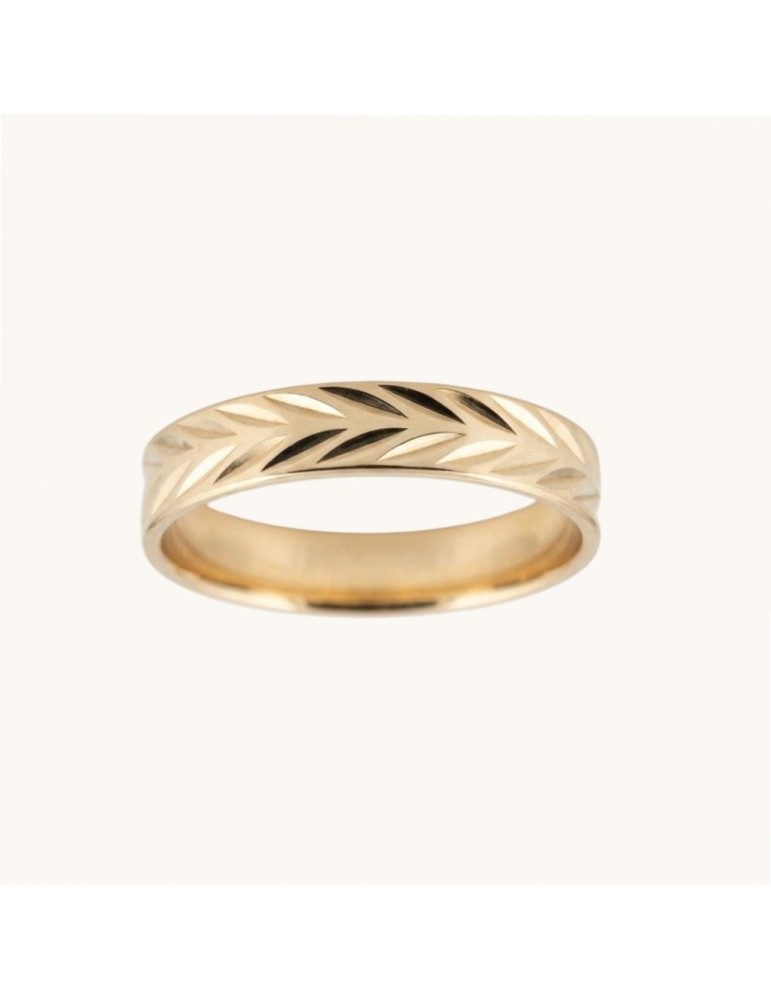 Alliance ciselé or jaune 750/1000