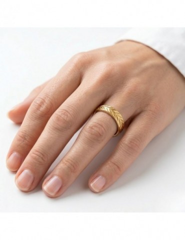 Alliance ciselé or jaune 750/1000