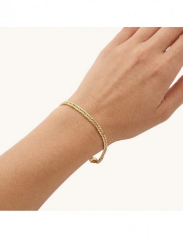 Bracelet maille anglaise creuse or 750/1000