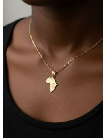 Pendentif carte Afrique plaqué or