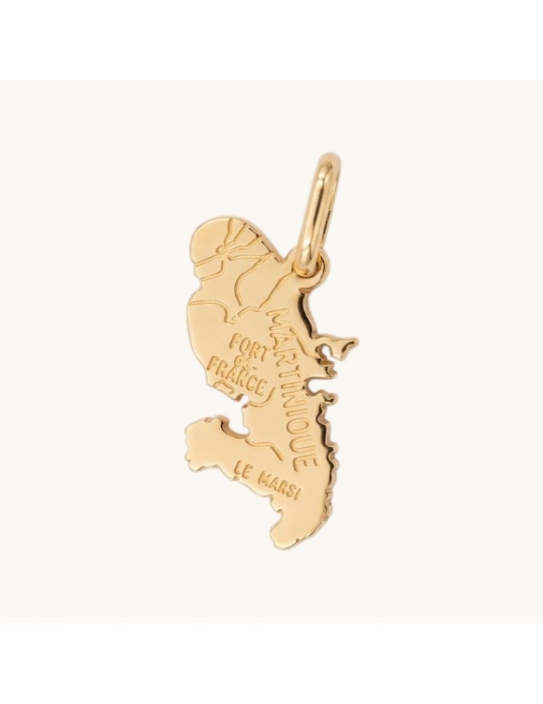 Pendentif carte Martinique plaqué or