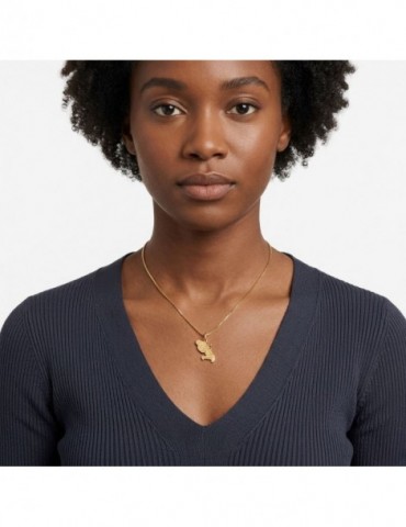 Pendentif carte Martinique plaqué or