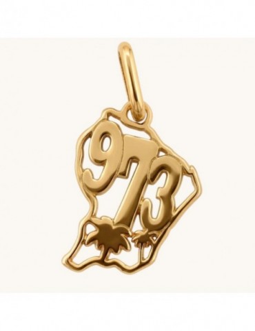 Pendentif carte Guyane plaqué or