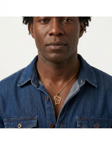 Pendentif carte Guyane plaqué or