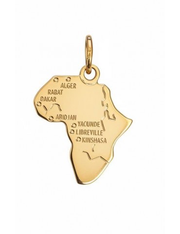 Pendentif carte Afrique plaqué or