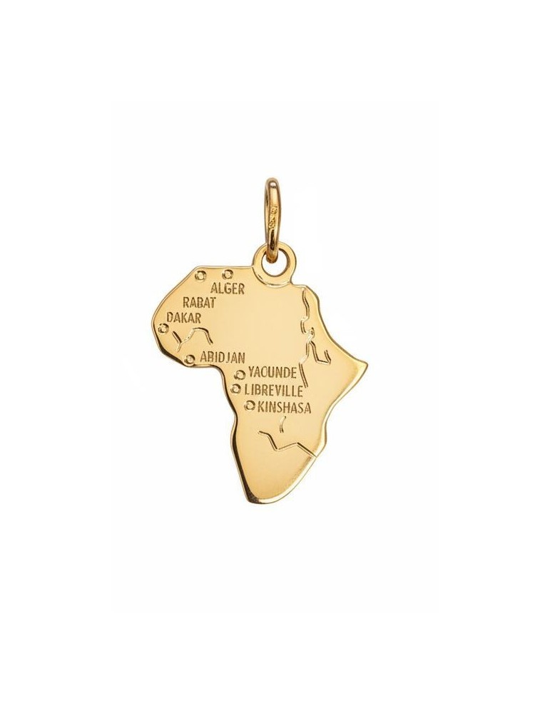 Pendentif carte Afrique plaqué or