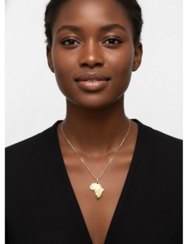 Pendentif carte Afrique plaqué or