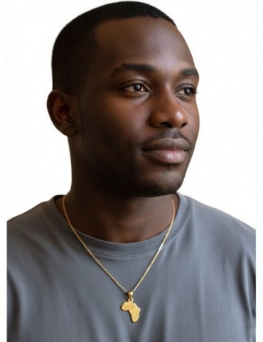 Pendentif carte Afrique plaqué or