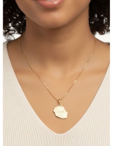 Pendentif carte Réunion plaqué or