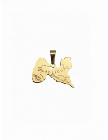 Pendentif carte Guadeloupe acier