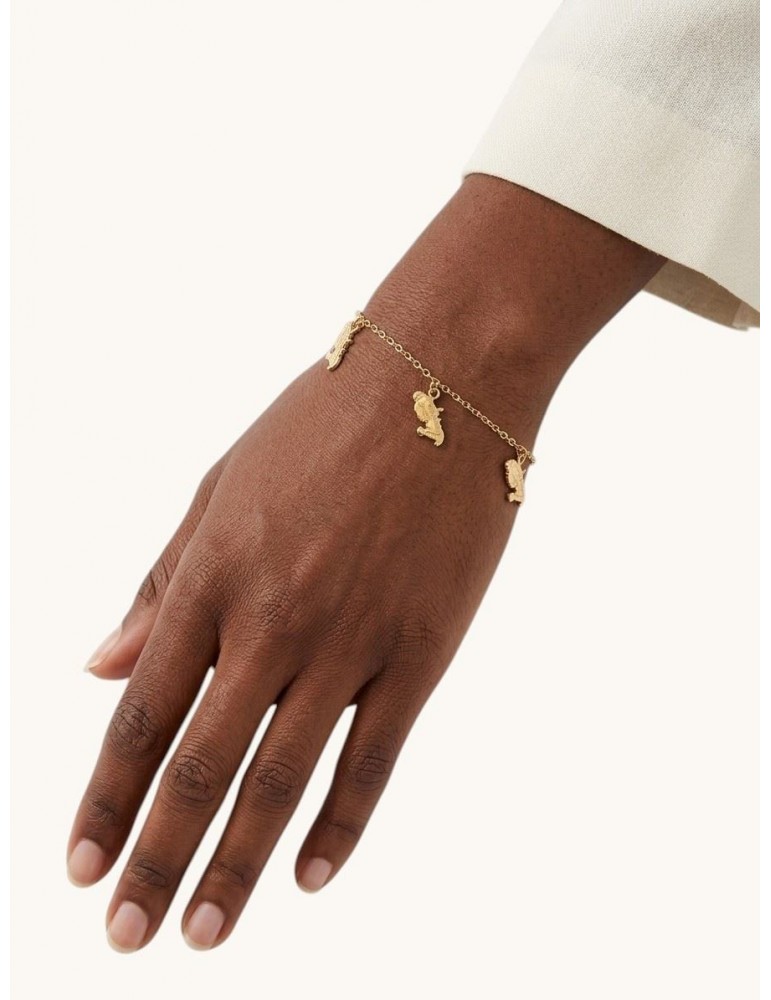 Bracelet breloque Martinique plaqué or