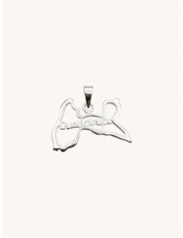 Pendentif carte Guadeloupe argent 925/1000