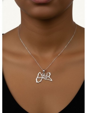 Pendentif carte Guadeloupe argent 925/1000