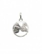 Pendentif carte Guadeloupe cercle argent 925/1000