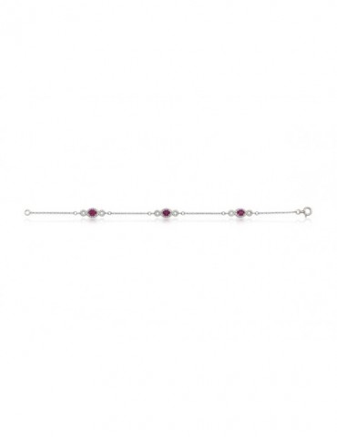 Bracelet femme pierre rouge argent 925/1000