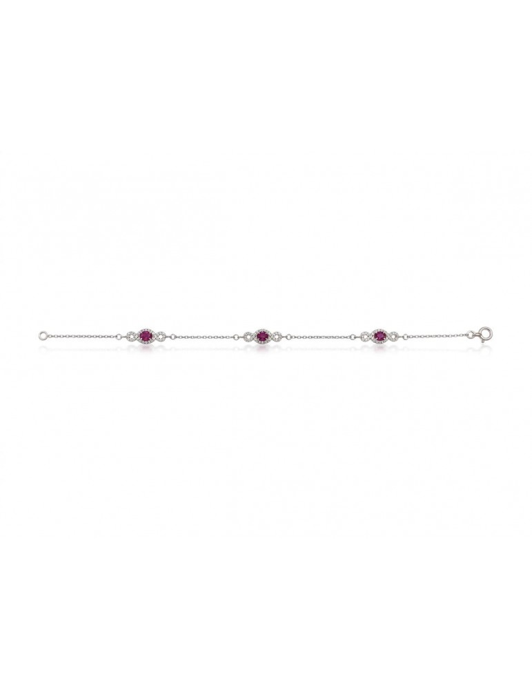 Bracelet femme pierre rouge argent 925/1000