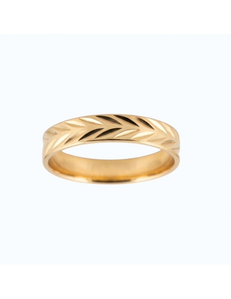 Alliance ciselé or jaune 750/1000