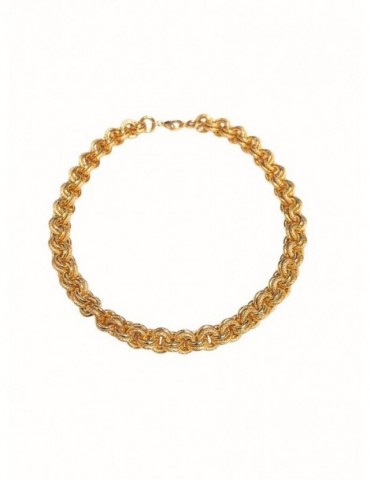 Collier forçat rond ciselé plaqué or