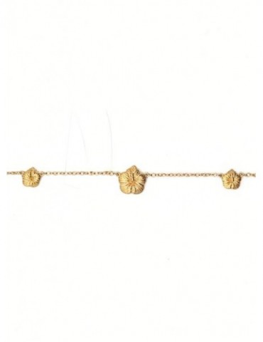 Bracelet 3 hibiscus plaqué or