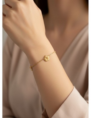 Bracelet 3 hibiscus plaqué or