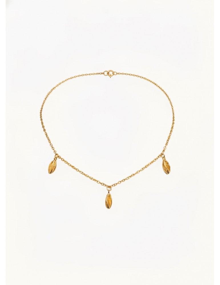 Collier breloques caramboles plaqué or