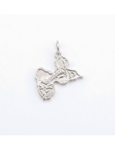 Pendentif carte Guadeloupe relief argent 925/1000