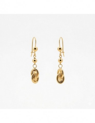 Boucles d'oreilles noeud forçat pendante or 750/1000