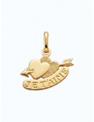 Pendentif 2 coeur fléché "je t'aime"