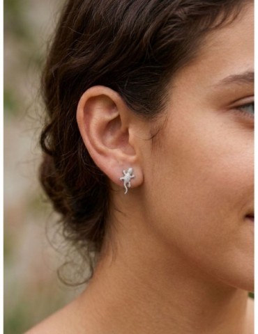 Boucles d'oreilles lézard argent 925/1000