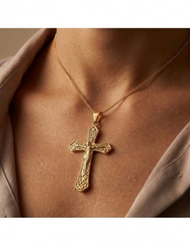 Pendantif croix ciselé plaqué or