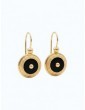 Boucles d'oreilles onyx plaqué or