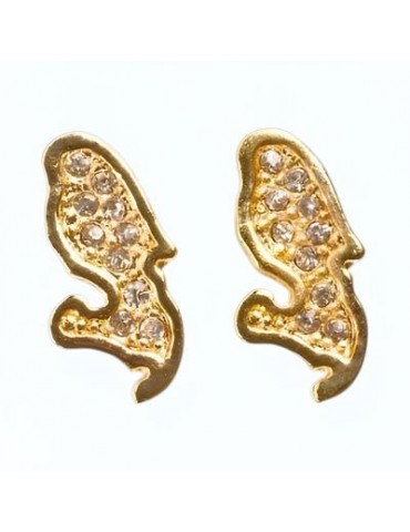 Boucles d'oreilles carte Martinique plaqué or