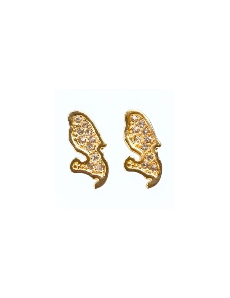 Boucles d'oreilles carte Martinique plaqué or