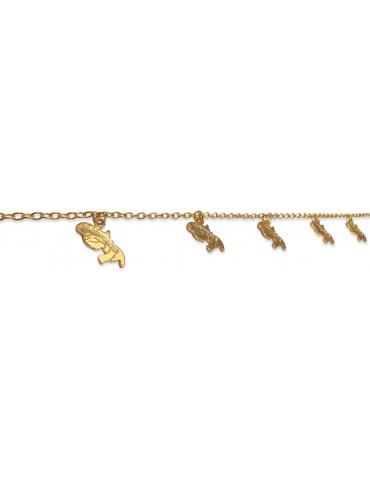 Bracelet breloques carte Martique plaqué or
