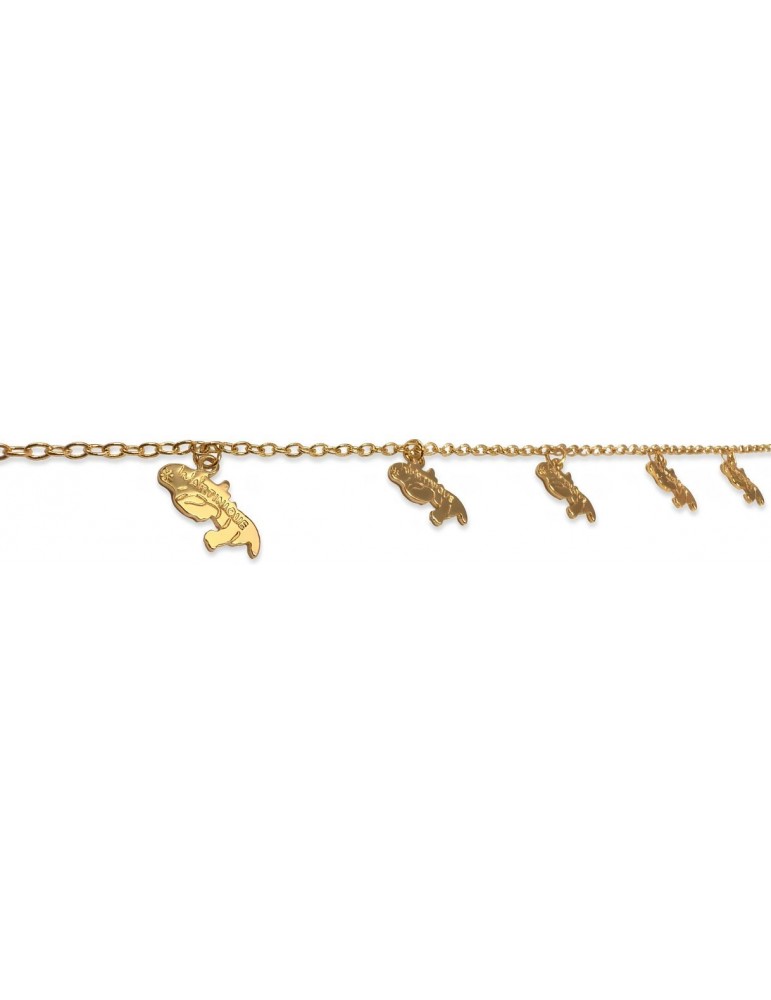 Bracelet breloques carte Martique plaqué or