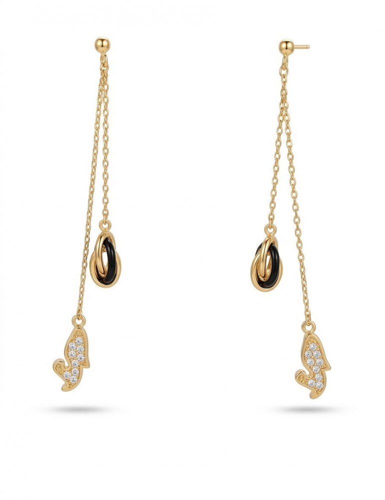 Boucles d'oreilles pendante forçats cartes Martinique