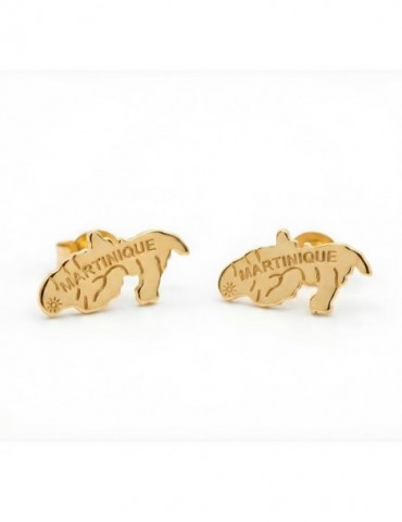 Boucles d'oreilles carte Martinique