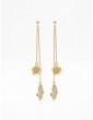 Boucles d'oreilles pendante carte Martinique zircon Hibiscus