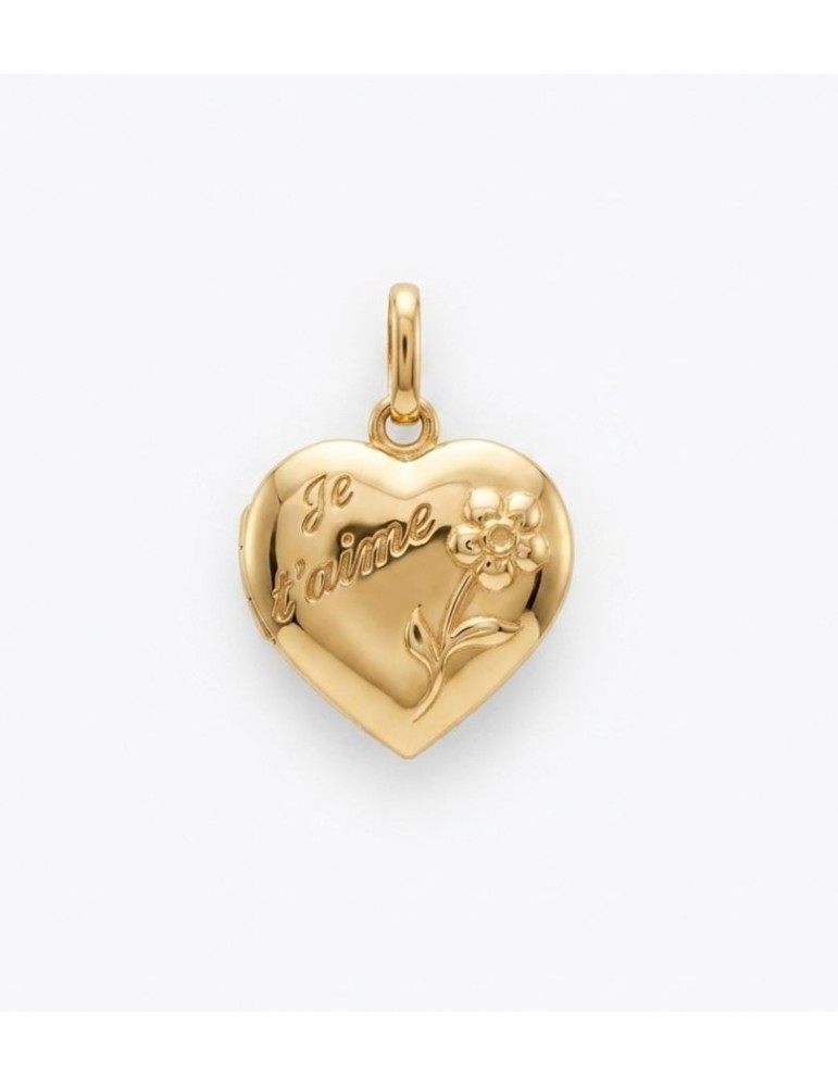 Pendantif Coeur "Je t'aime" plaqué or