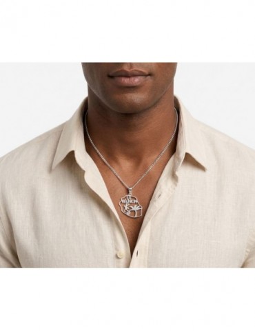 Pendentif carte Réunion lezard palmier
