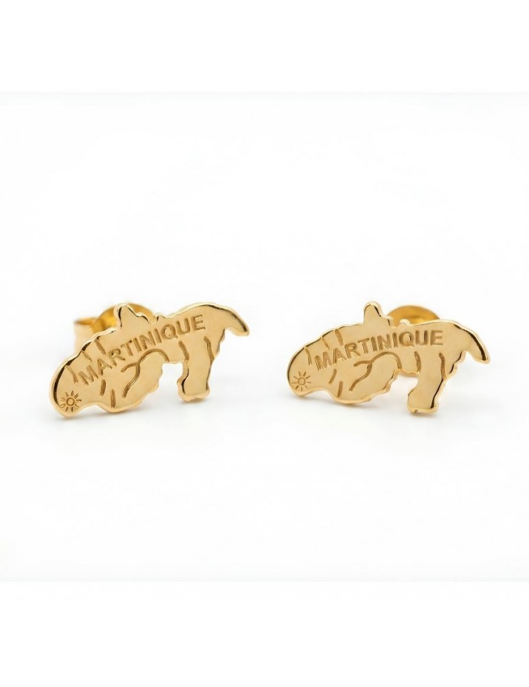 Boucles d'oreilles carte Martinique
