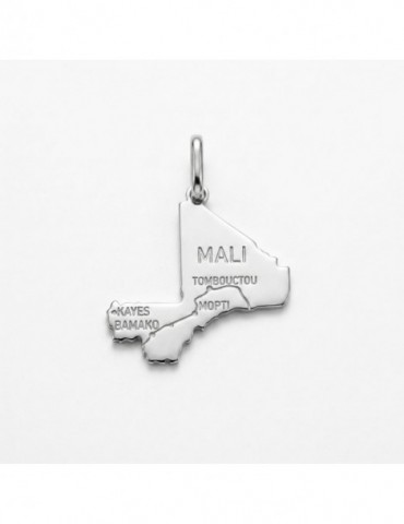 Pendantif carte Mali argent 925/1000
