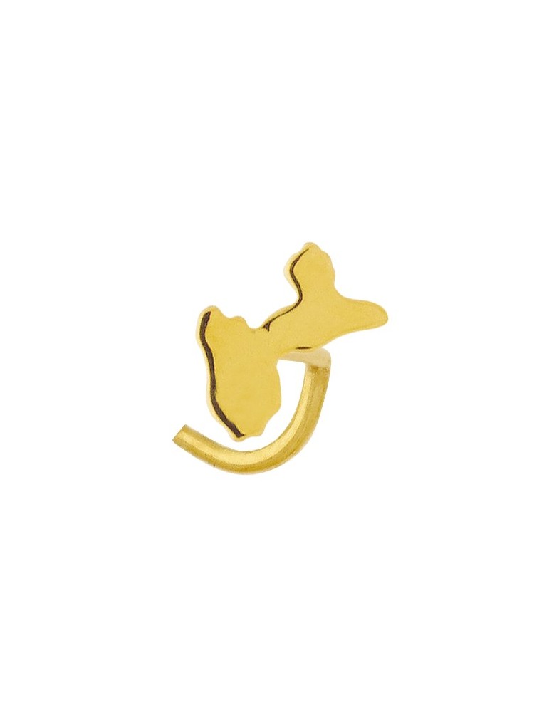 PIERCING NEZ CARTE GUADELOUPE OR 750/1000