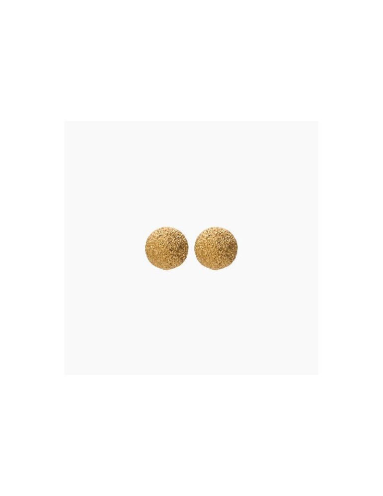 Boucles d'oreilles sablé en or jaune 750/1000