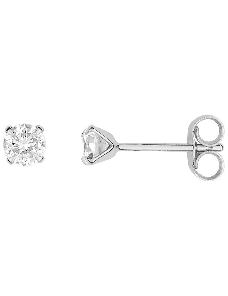 boucles d'orelle or blanc oxyde de zirconium or 375/1000